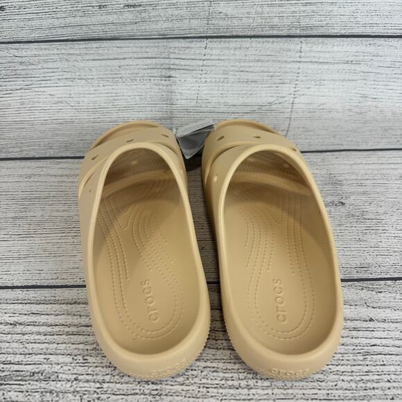 Crocs Unisex Cream Classic Slip On Sandals Size Men's 11 - Picture 4 of 7